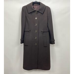 Vintage Hovland-Swanson Town & Country Brown Knee Length Wool Button Front‎ Coat